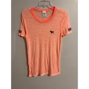 PINK‎ Victoria's Secret Burnout Tee Dog Logo Short Sleeve Top XS